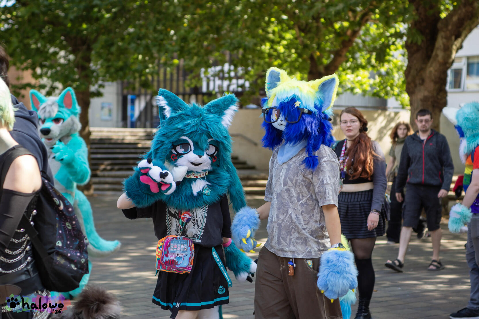 Miku and Cody walking through Guildhall Square